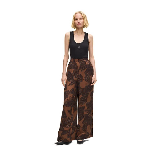Fan Print Wide Leg Pants Gallery