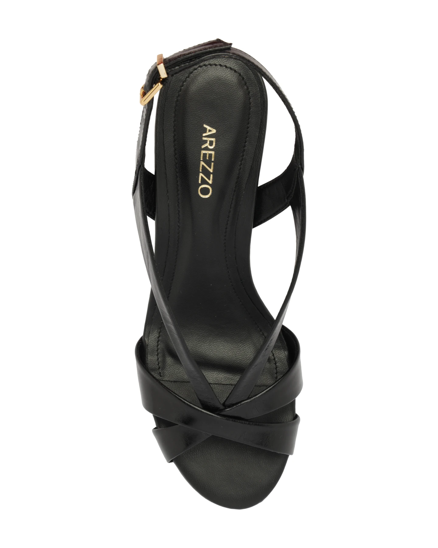 Black Leather V-strap Block Heel Sandals Gallery