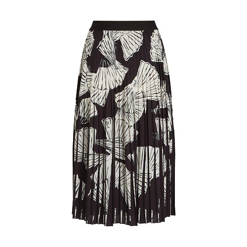 Pleated Printed Midi Skirt Gallery