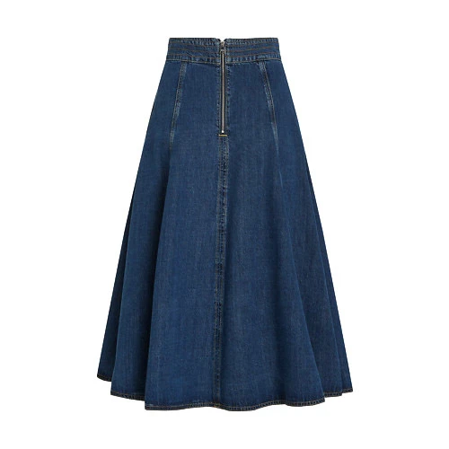 Denim A-Line Midi Skirt Gallery