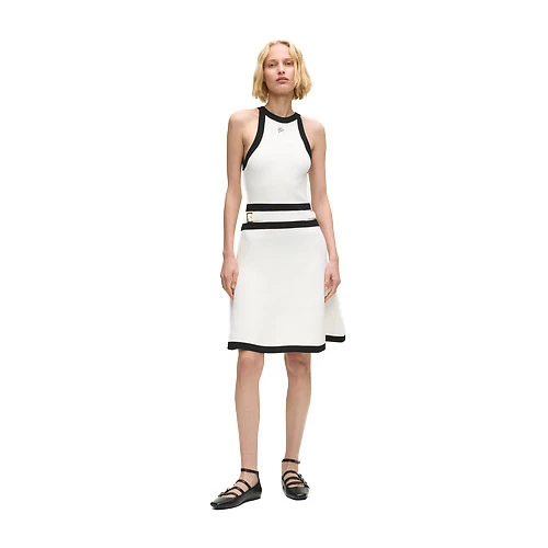 Sleeveless Belted Knit Dress Gallery