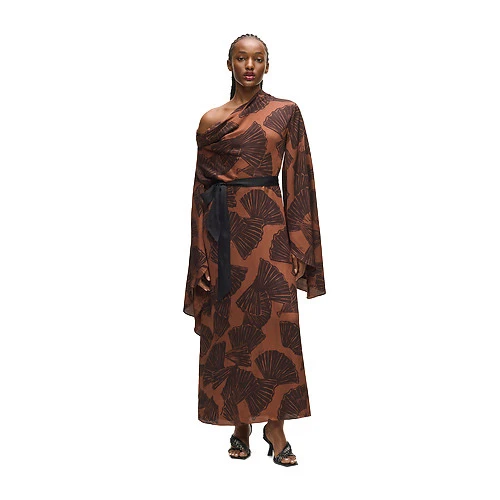 Fan-Print Kaftan Maxi Dress Gallery