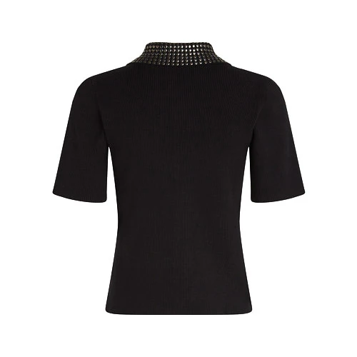 Stud Detail Collar Polo Shirt Gallery