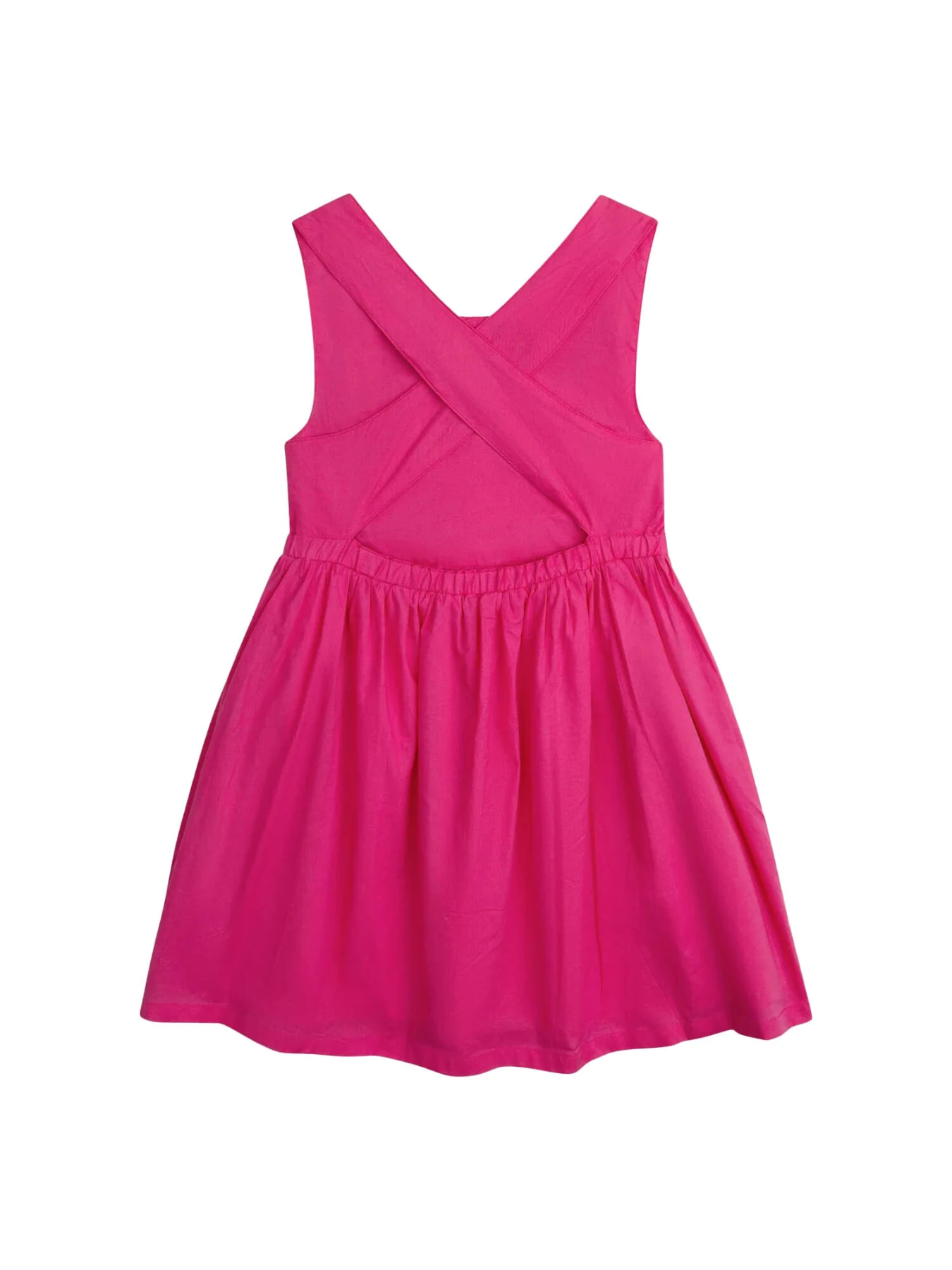 Kids Baby Girl Fuchsia Pink Embroidered Sleeveless A-Line Dress Gallery
