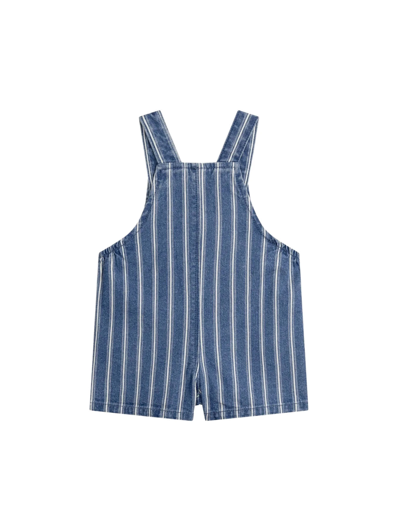 Kids Baby Boy Blue & White Striped Denim Overalls with Sun Embroidery Gallery