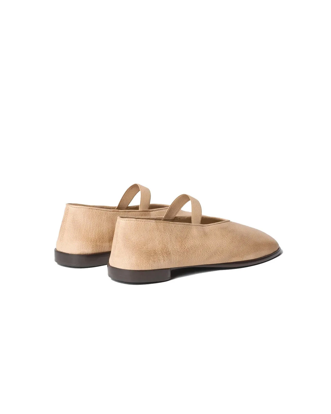 Pebble-Grain Leather Mary Jane Flats with Elastic Arch Strap Gallery