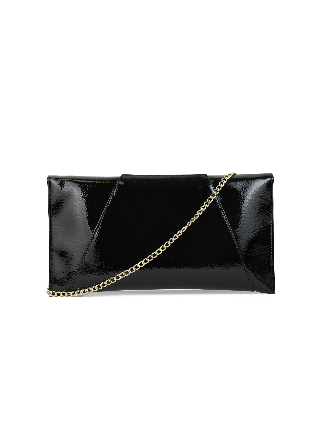 Patent Leather Envelope Clutch Bag with Gold Chain Gallery
