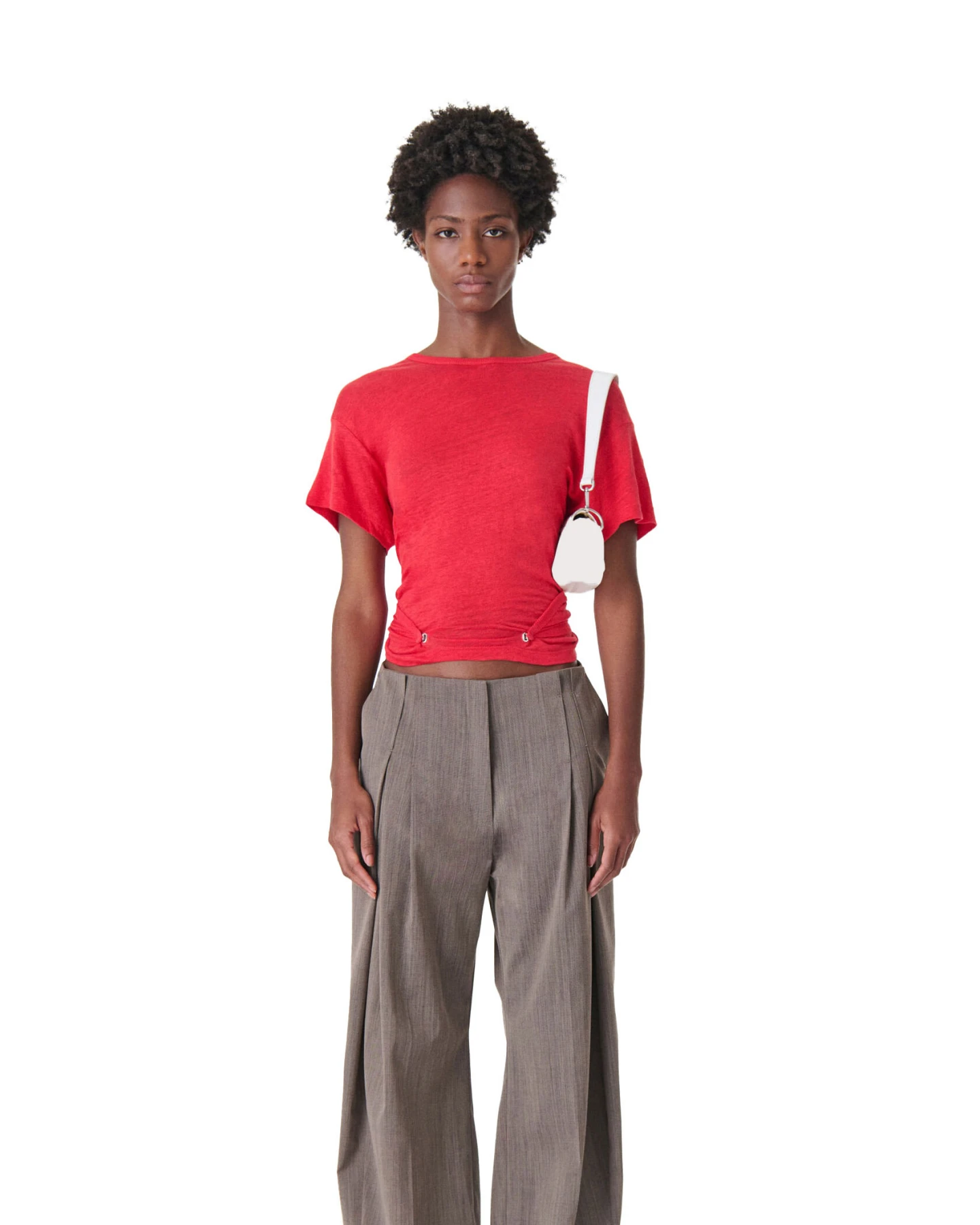 Open-Back Linen Short Sleeve T-shirt Gallery