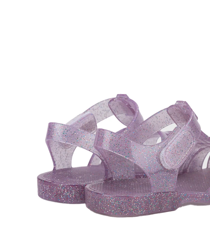 Kids Girls Classic Lilac Trasnparent Crystal Jelly Sandals Gallery