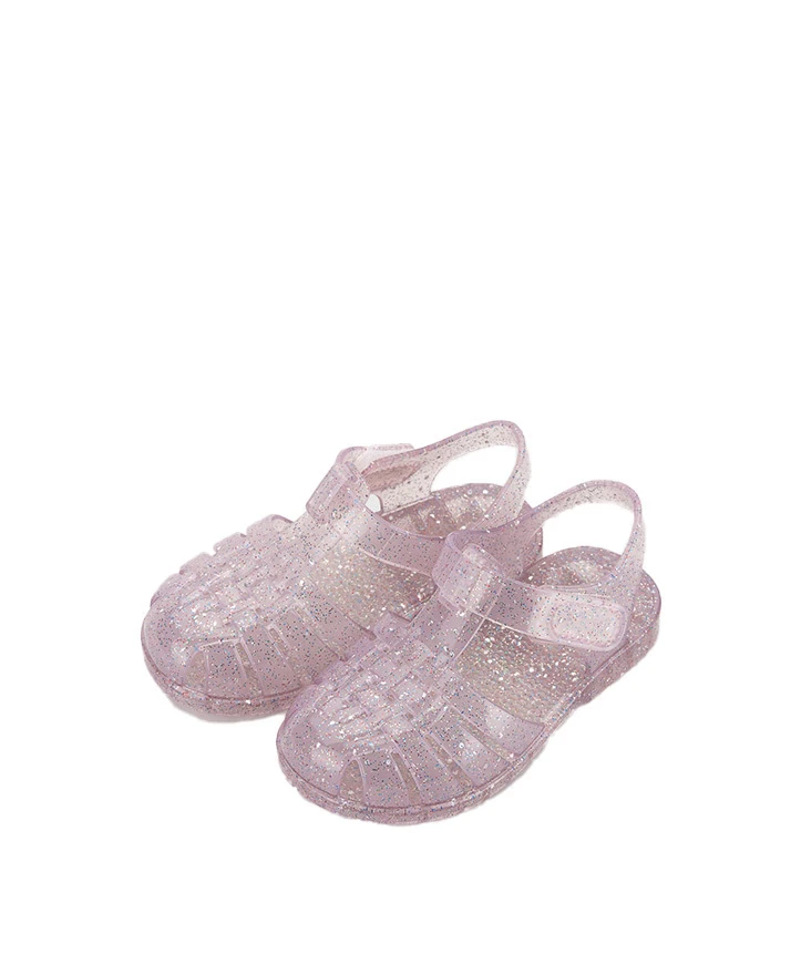 Kids Girls Classic Pink Trasnparent Crystal Jelly Sandals Gallery