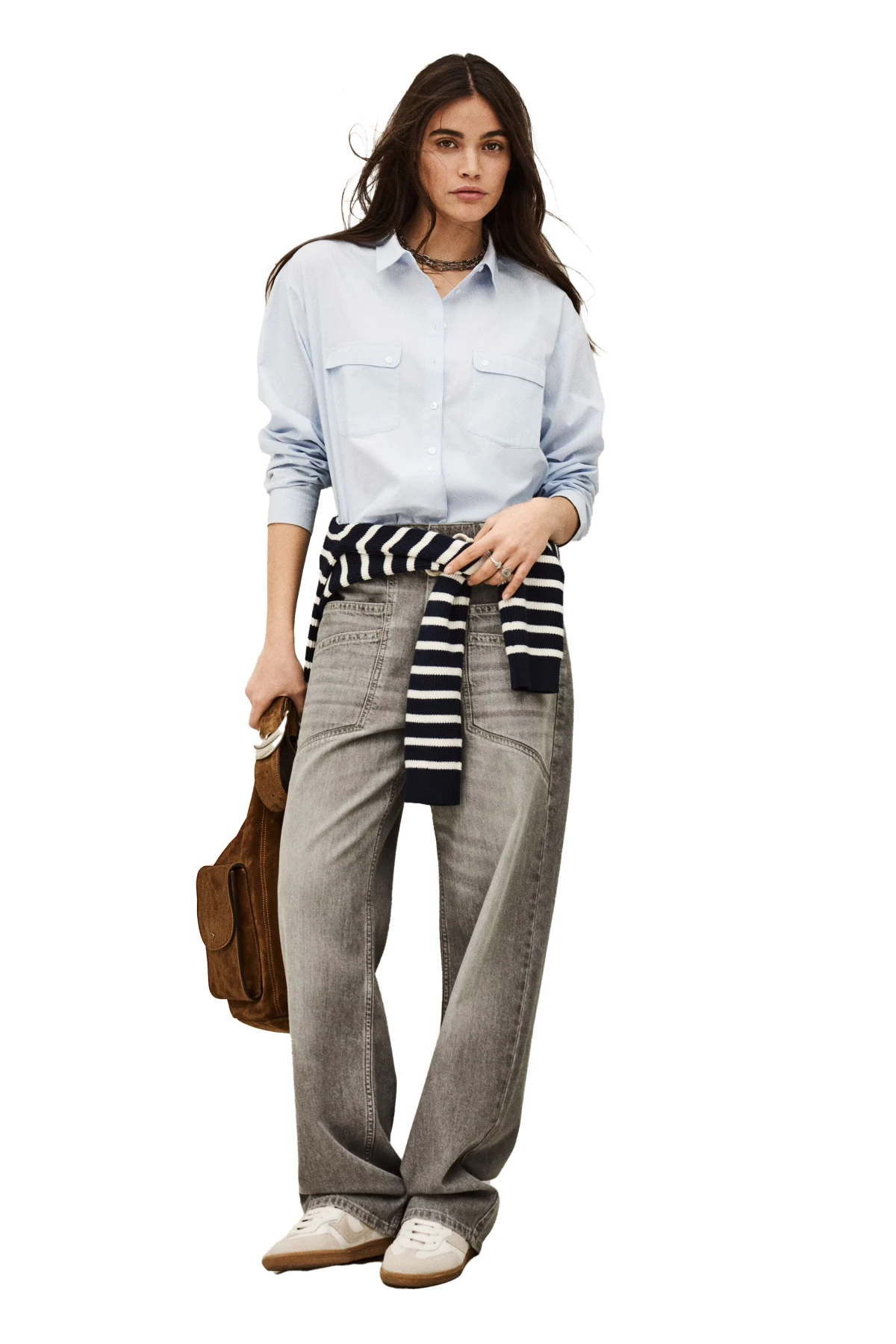 Wide-Leg Flared Denim Pants Gallery