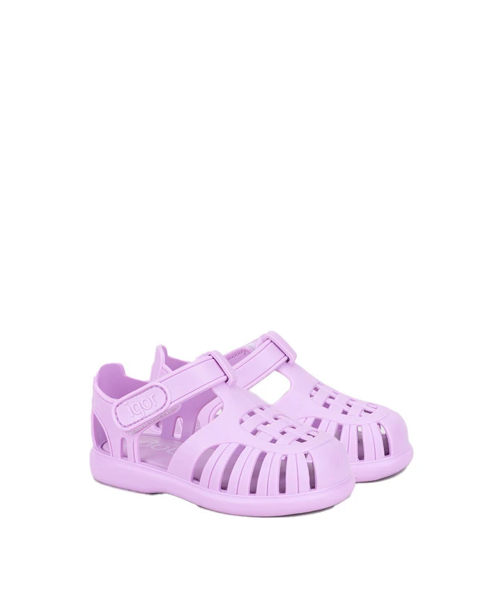 Kids Baby Girl Lilac Tobby Solid Jelly Sandals Gallery