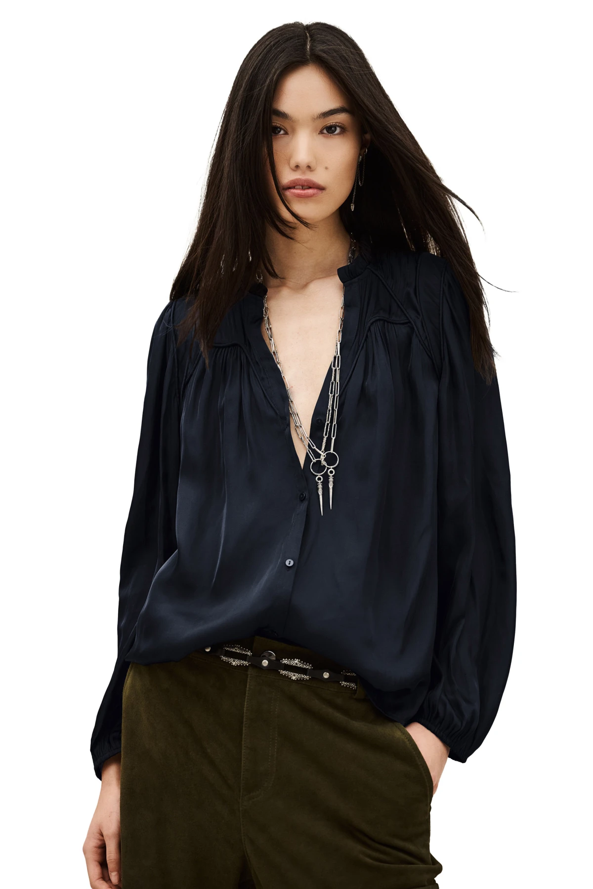 Relaxed Fit Puff Sleeve Blouse Gallery