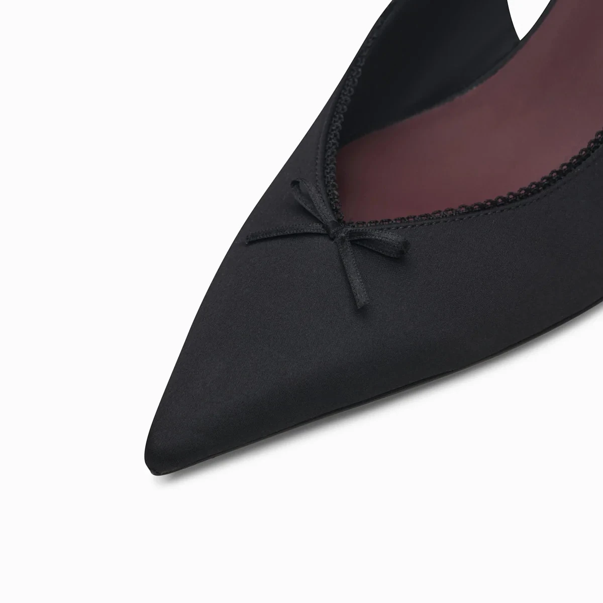 Pointed-ToeSlingbackKittenHeelsPumpwithBowDetail Gallery