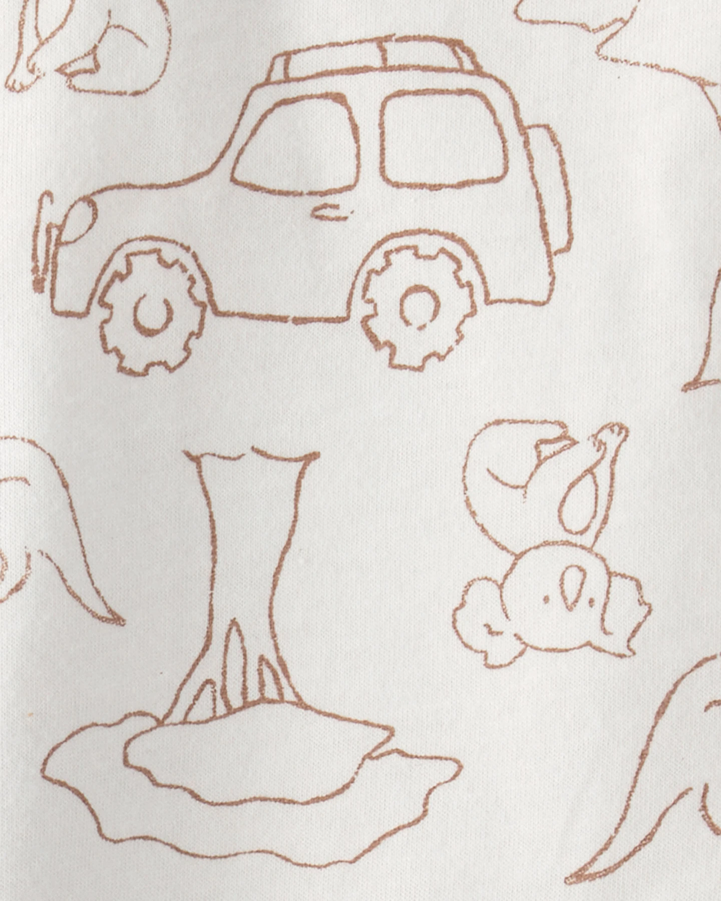 Kids Baby Boy 2-Piece Safari Short-Sleeve Bodysuit & Short Set - Brown&White Gallery