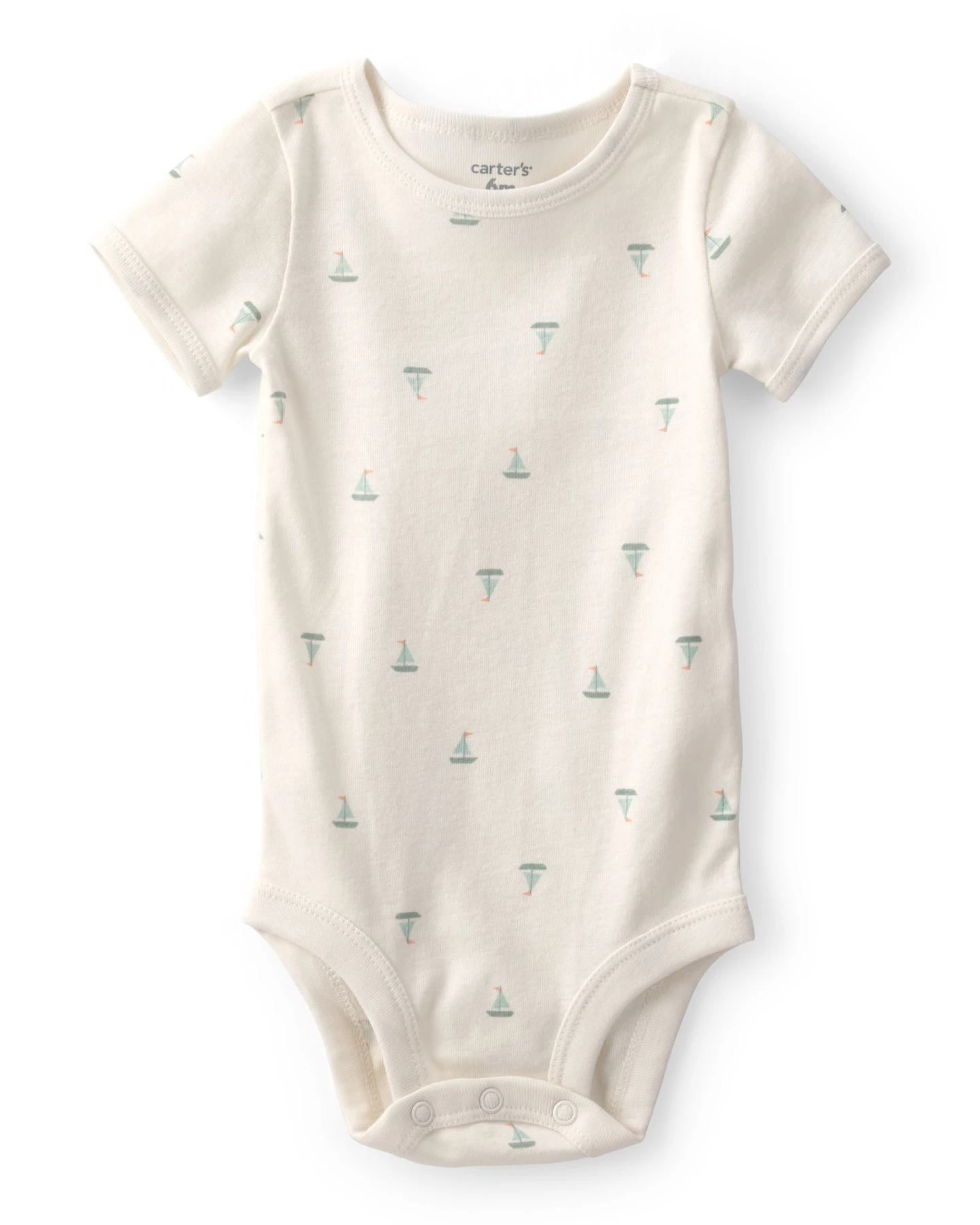 Kids Baby Boy 2-Piece Sailboat Overall Set - Green&Ivory Gallery