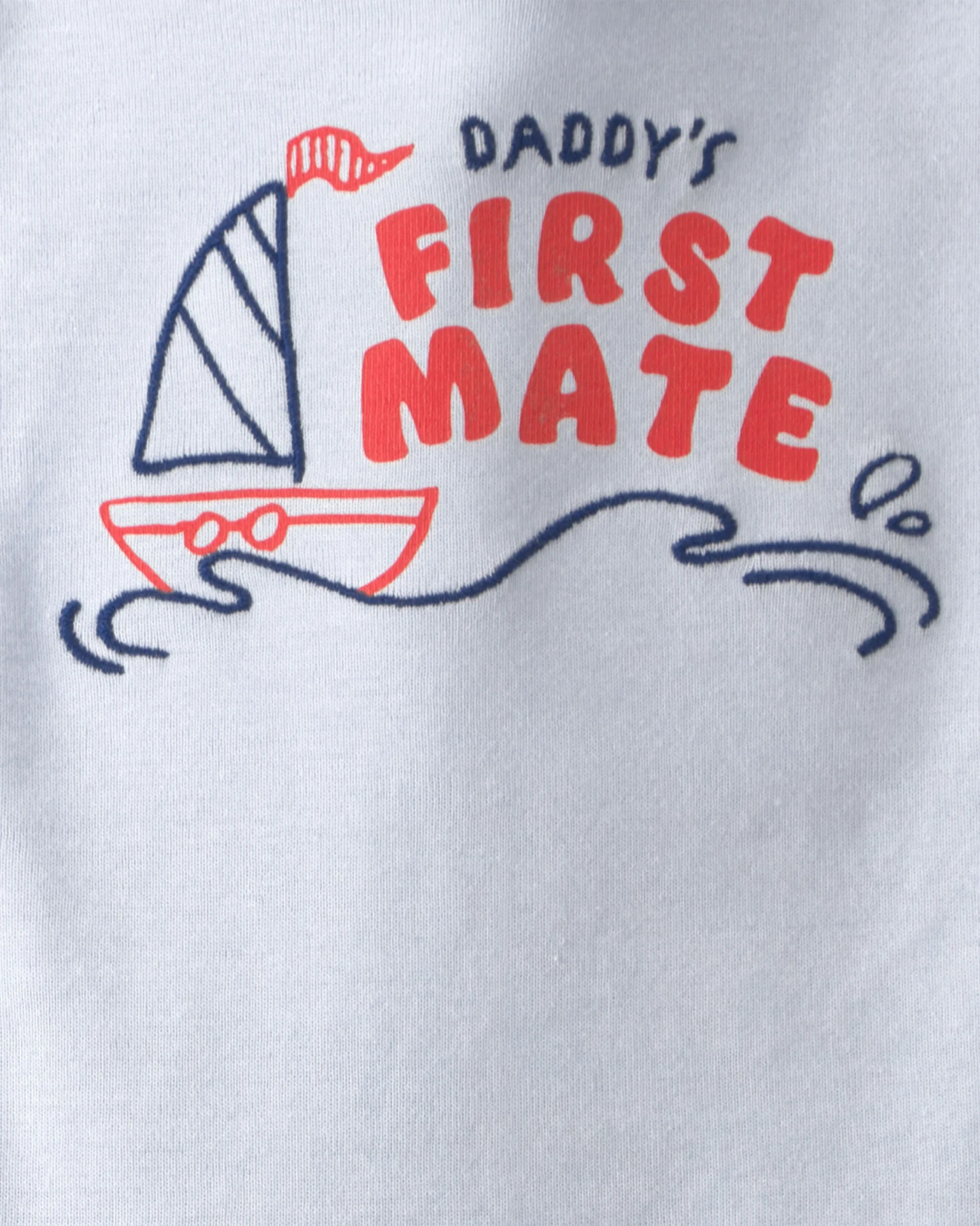 Kids Baby Boy 2-Piece 'Daddy's First Mate' Boat Bodysuit & Pant Set - Blue Gallery