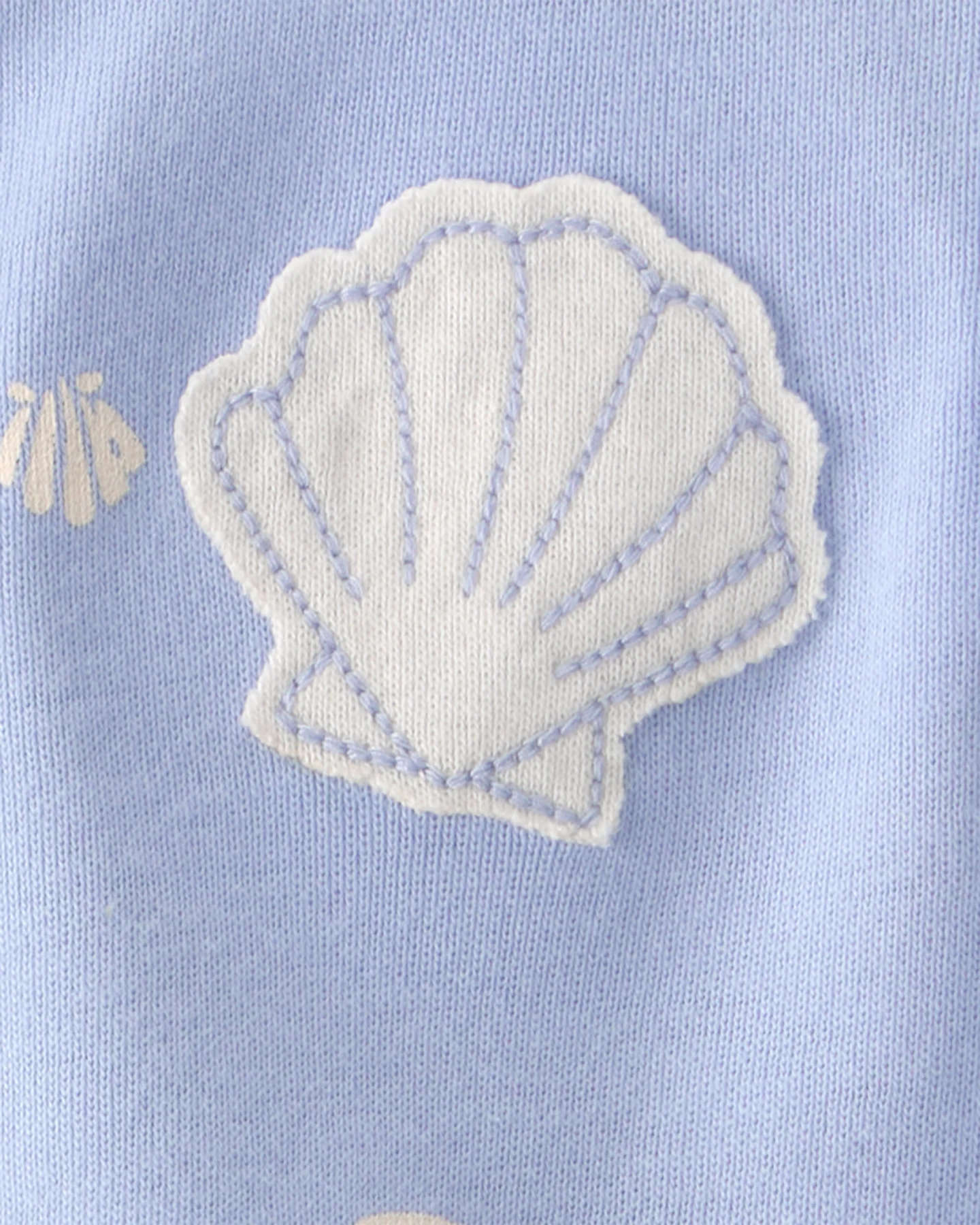 Kids Baby Girl Shell Flutter Sleeve Romper - Blue Gallery