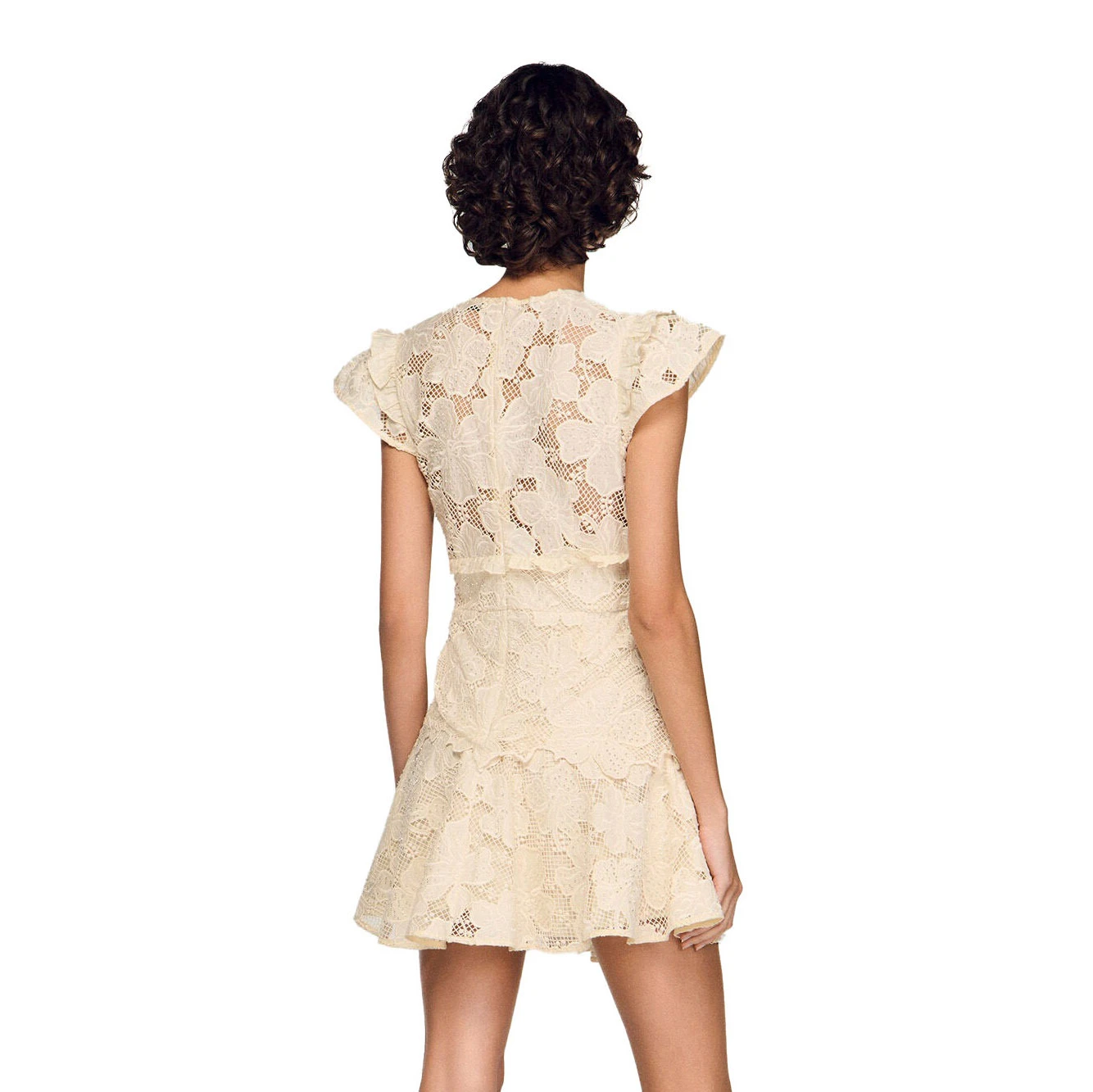 Short Guipure V-neck Short Sleeve Dress Gallery