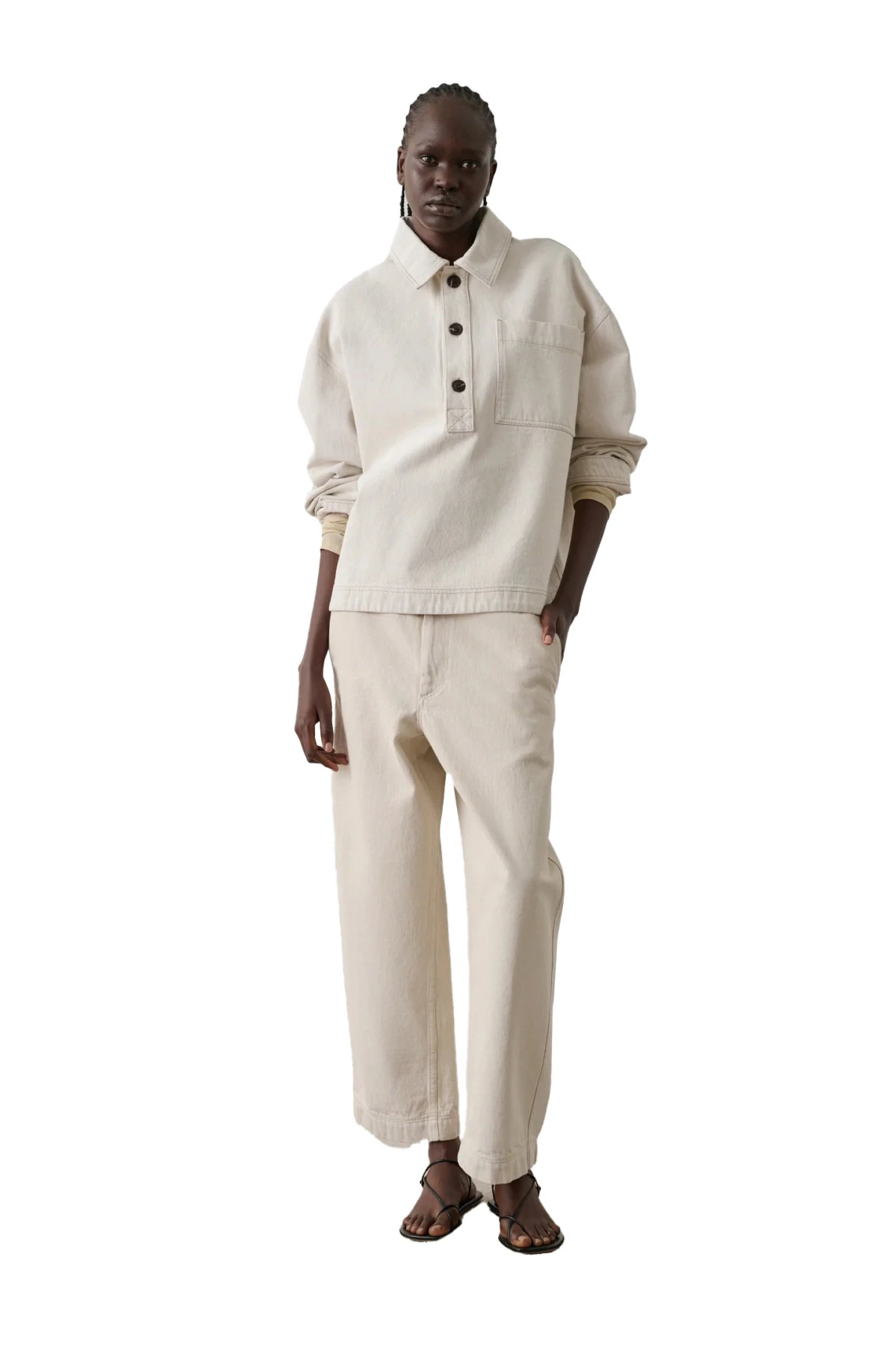 Organic Cotton High Waisted Balloon-Fit Trousers Gallery