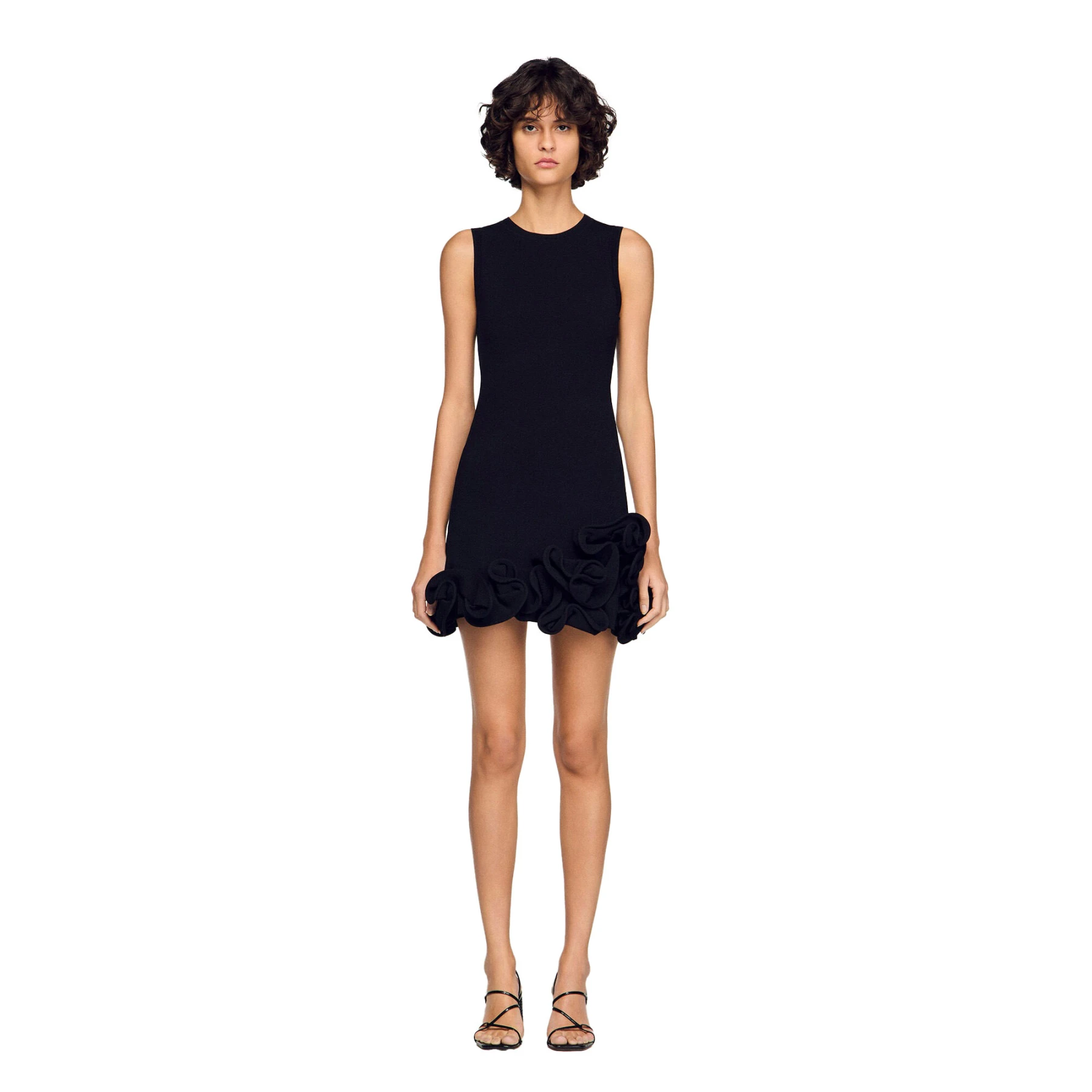 Sleeveless Floral Knit Short Dress Gallery