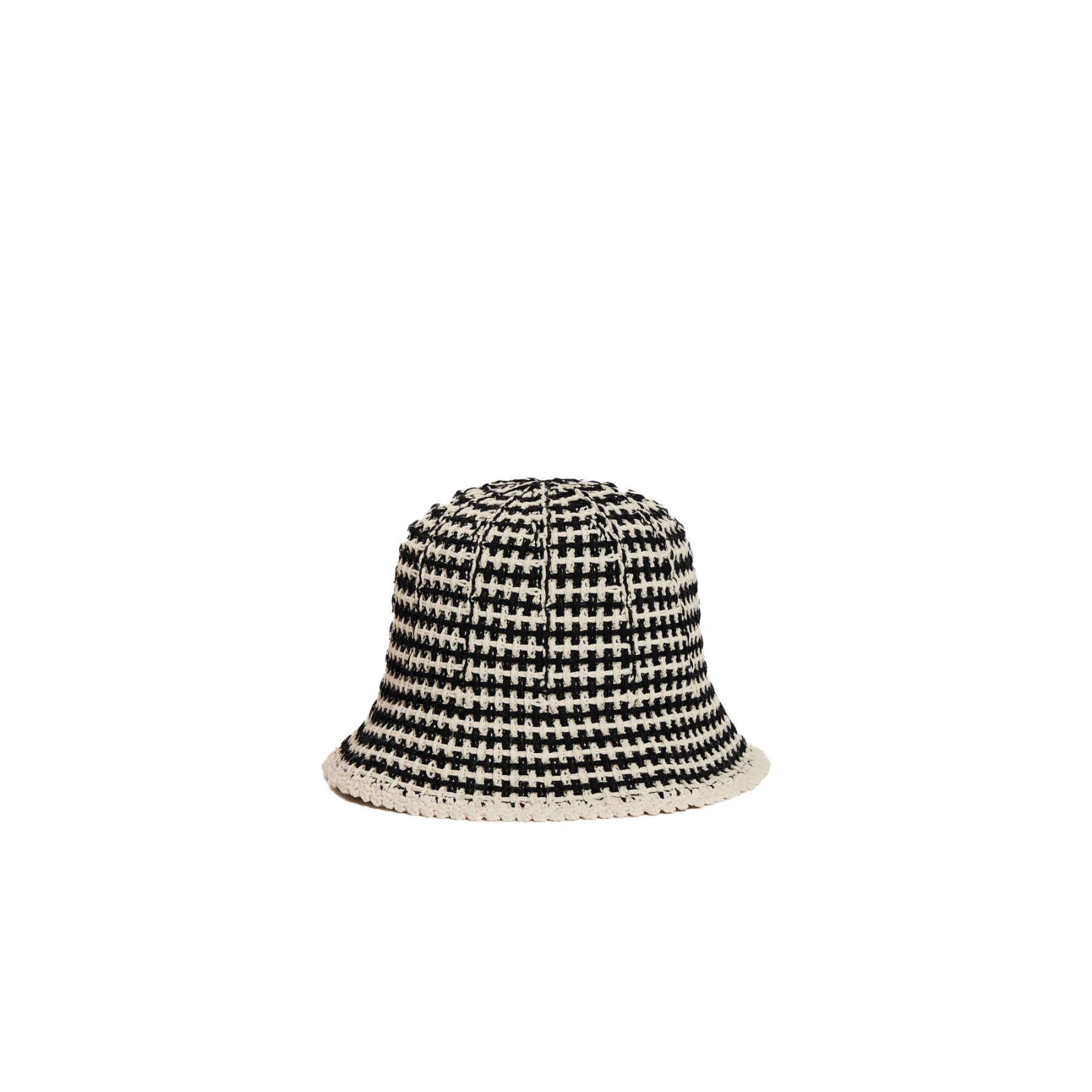 Crochet-Knit Bucket Hat with Logo Patch Gallery
