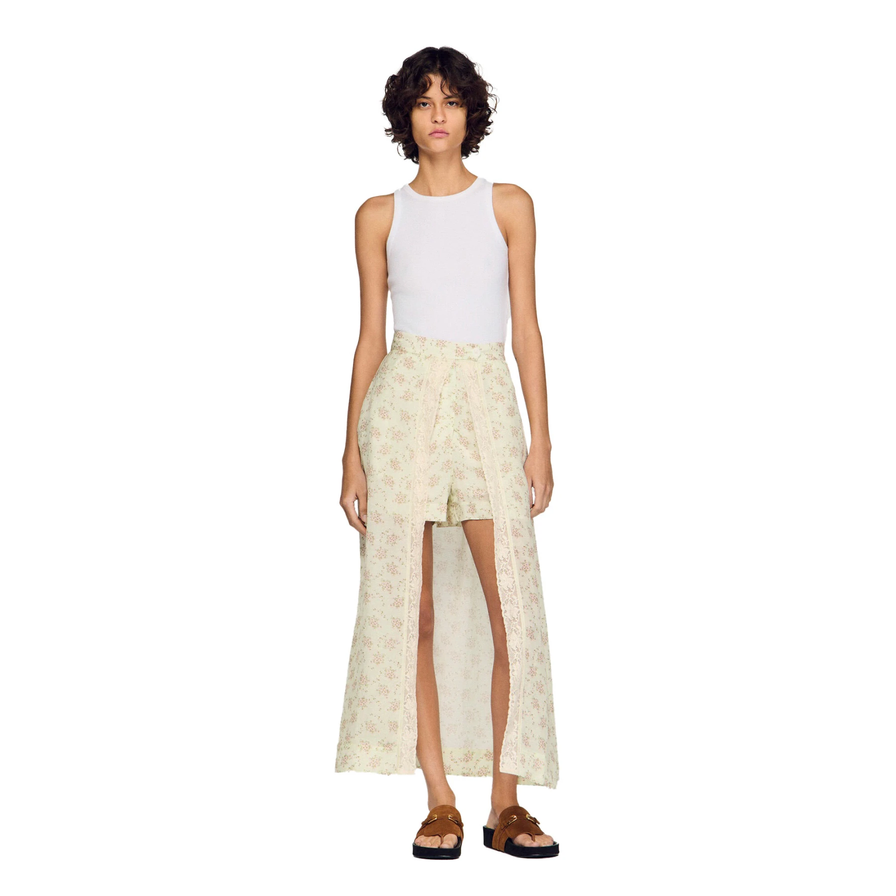 High Waisted Floral Print Maxi Skort Gallery