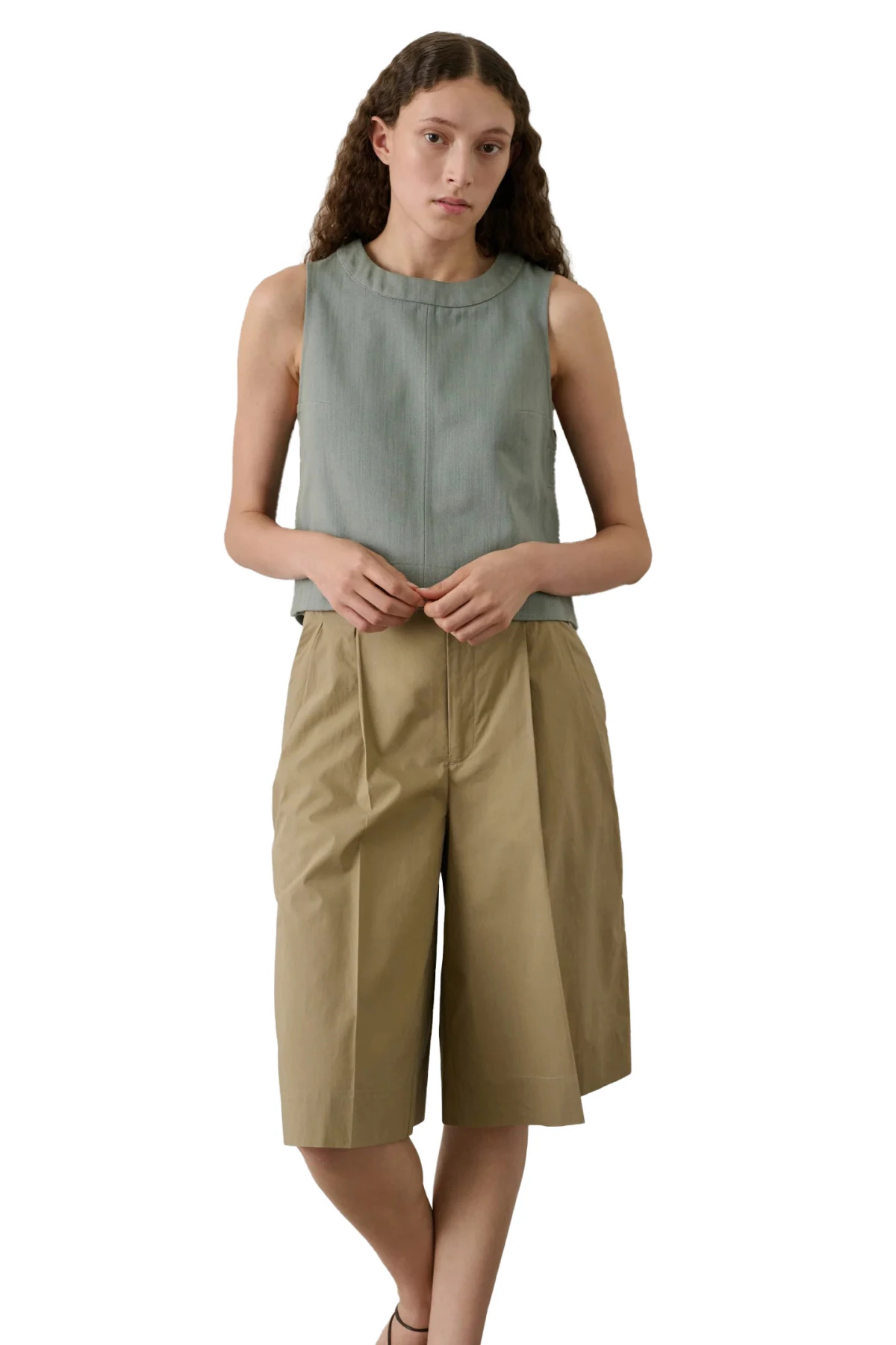 Pampa Sleeveless Cropped Shell Top Gallery