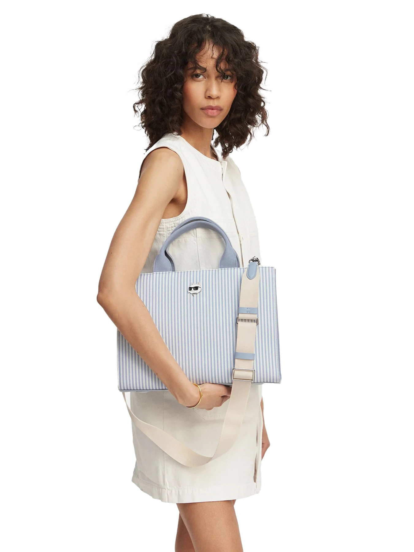 Icon Choupette Striped Square Tote Bag Gallery