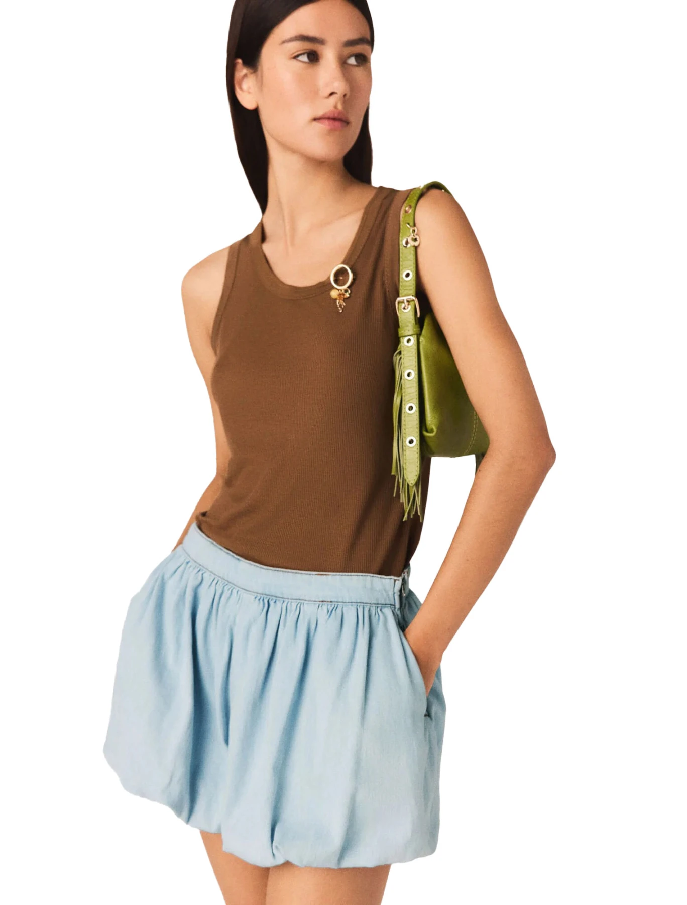 Cotton Chambray Balloon Skort Gallery