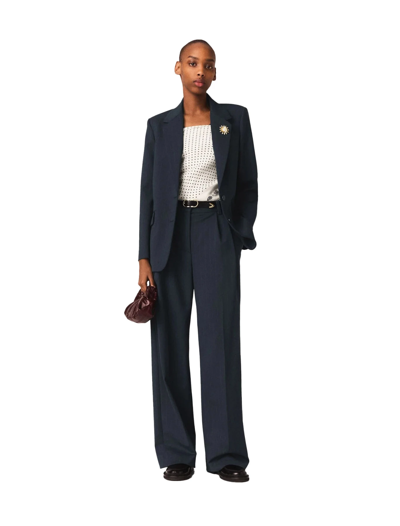 Pinstripe Wool Blend Suit Trousers Gallery