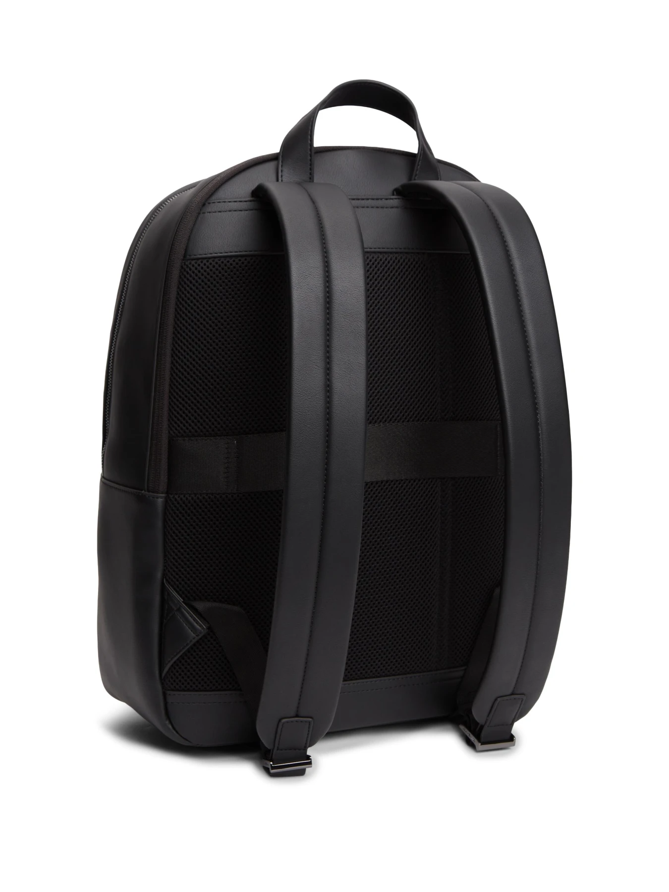 Sleek Leather Backpack with Woven Detail Gallery