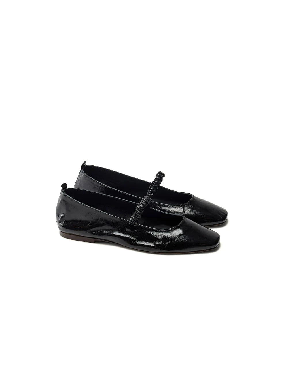 Pleated Patent Leather Mary Janes Ballerinas Gallery