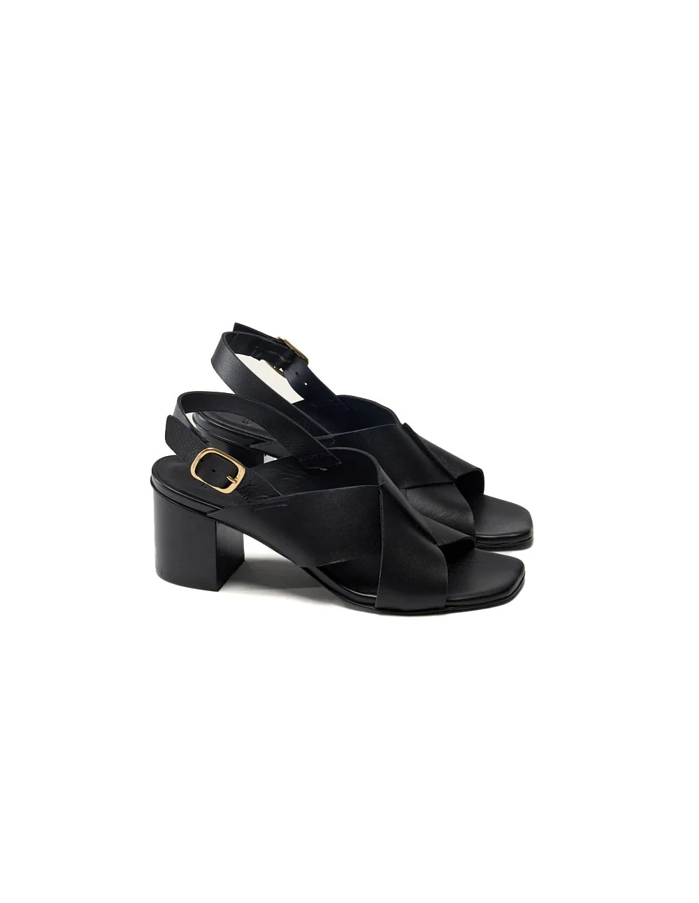 
Criss-Cross Leather Block Heel Sandals Gallery