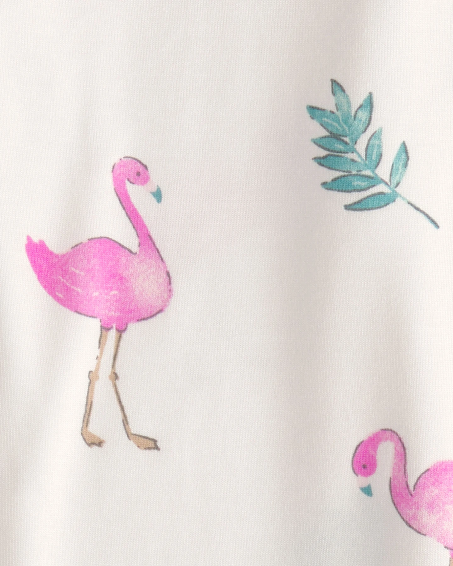 Baby Girl Flamingo PurelySoft 2-Way Zip Snug Fit Sleep & Play Pajamas - Ivory Gallery