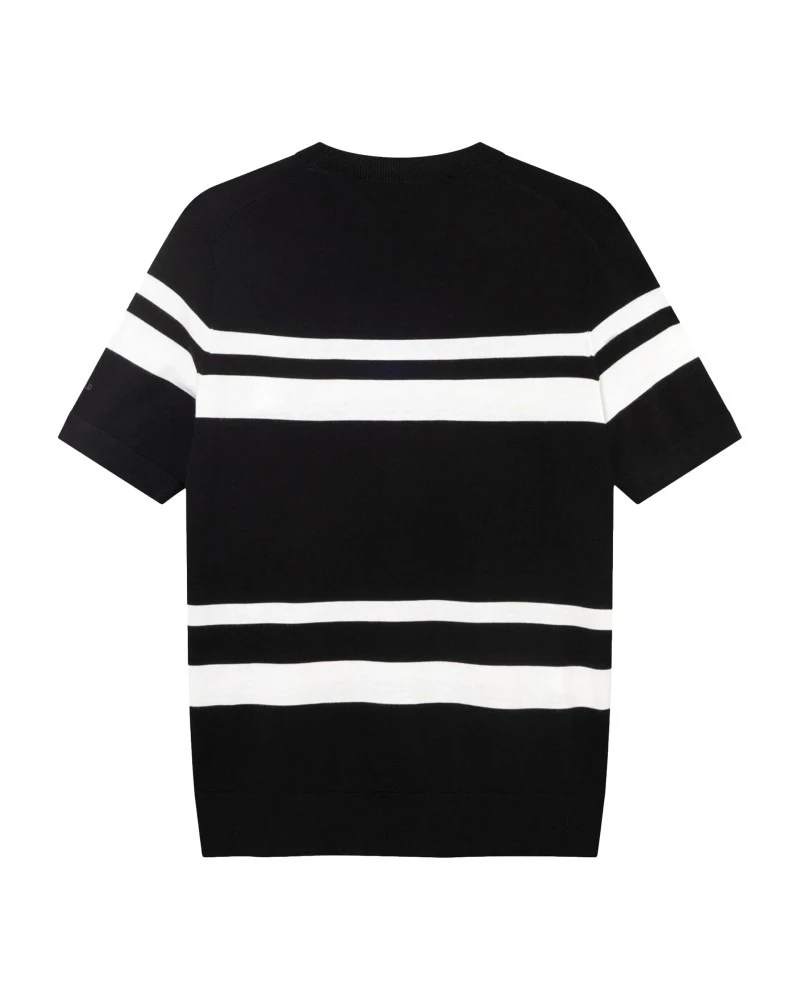 Striped Short - Sleeve Knit Top Gallery