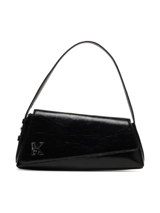 High-Gloss Leather Flap Asymmetric Shoulder Bag Gallery