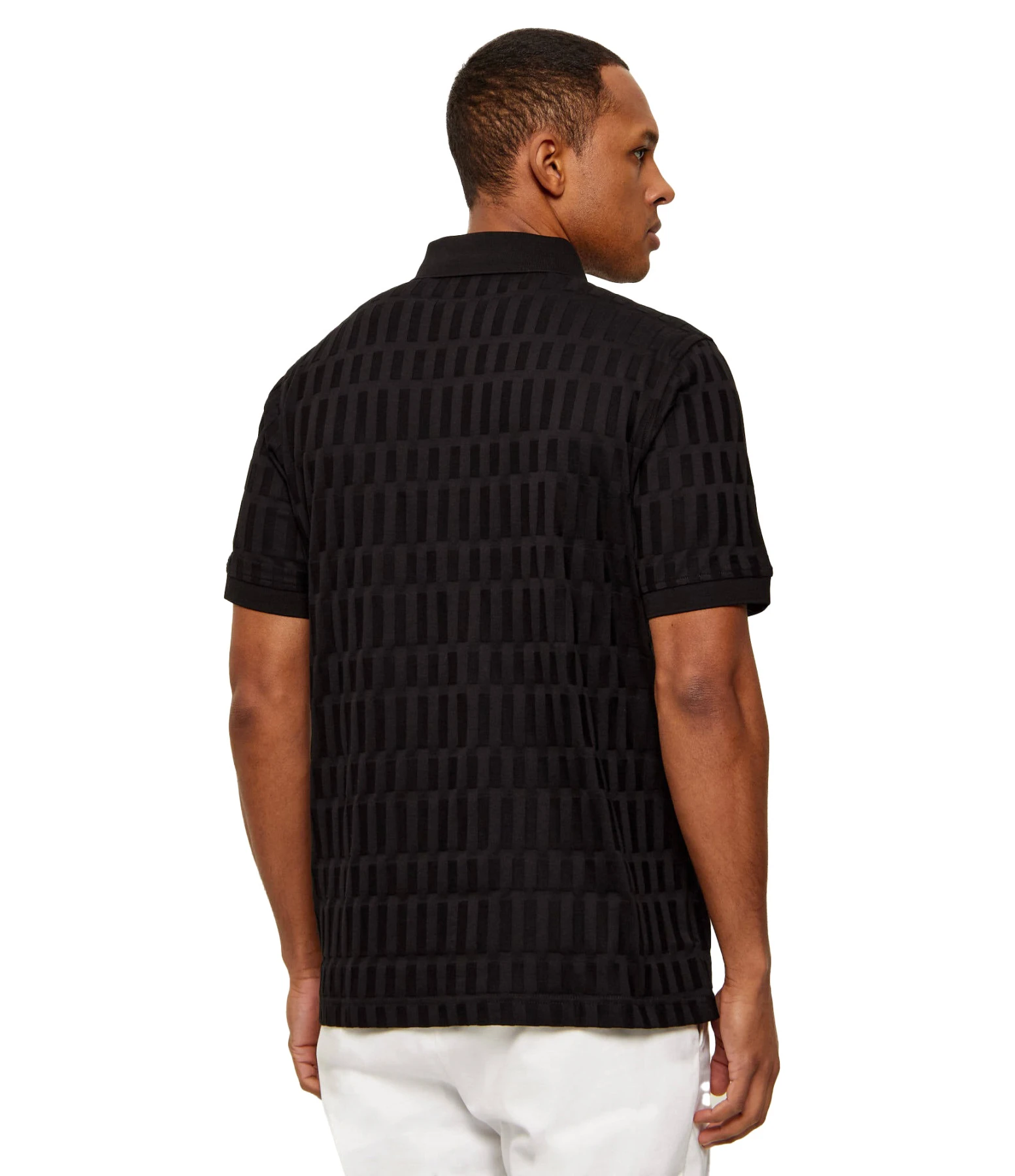 Regular Fit Monogram Texture Polo Shirt Gallery