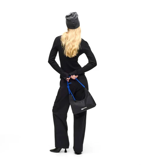 Nylon Shoulder Bag With Colored Drawstring Gallery