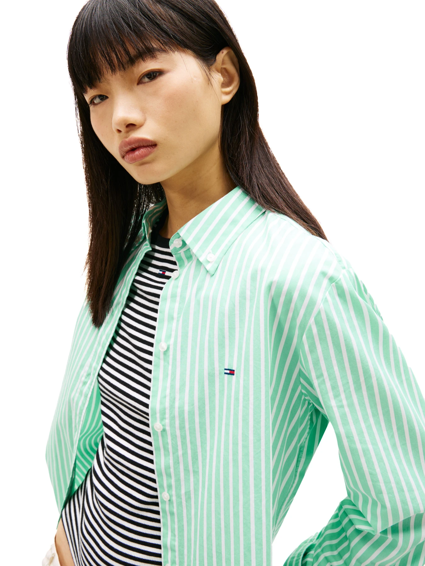 Vertical Stripe Badge Poplin Shirt Gallery