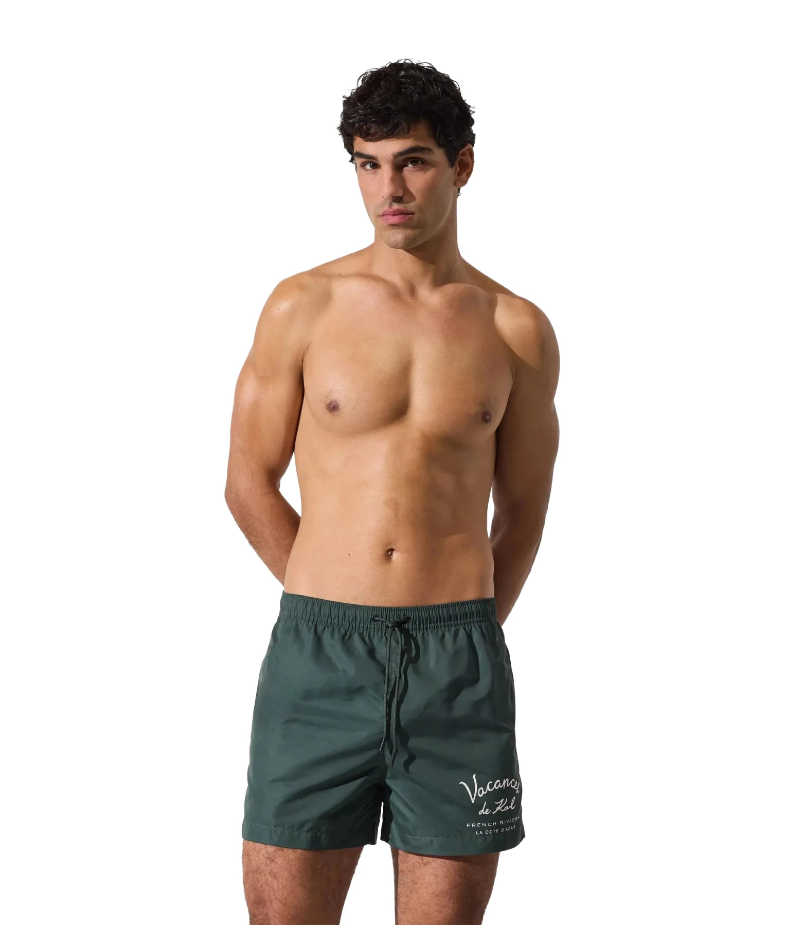 "Vacances" Graphic Print Swim Shorts Gallery