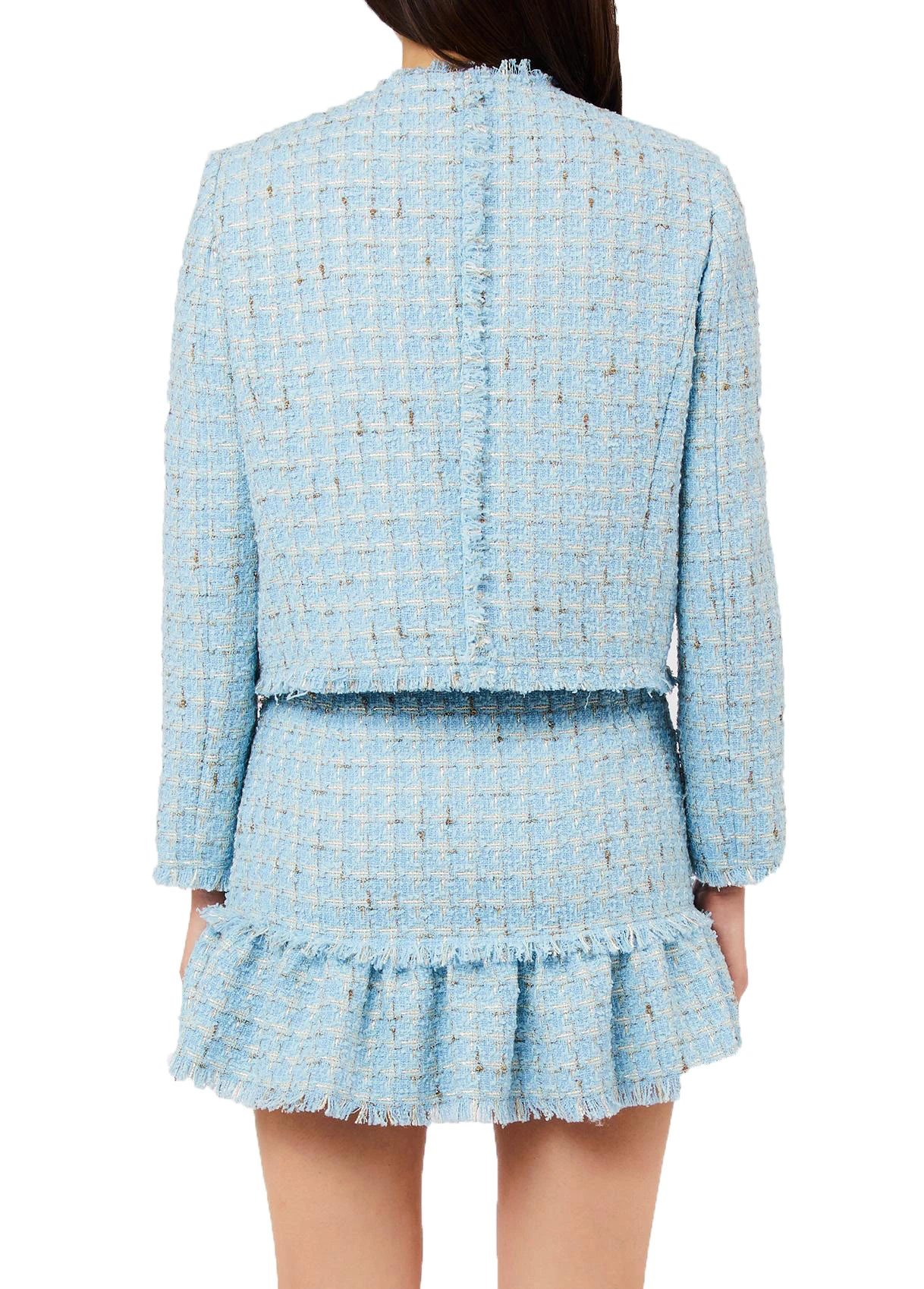 Smart Bouclé Jacket with Bejewelled Button Closure Gallery