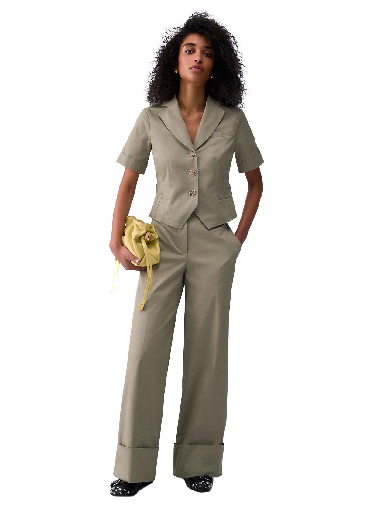 Short-Sleeved Cropped Tailored Blazer Gallery