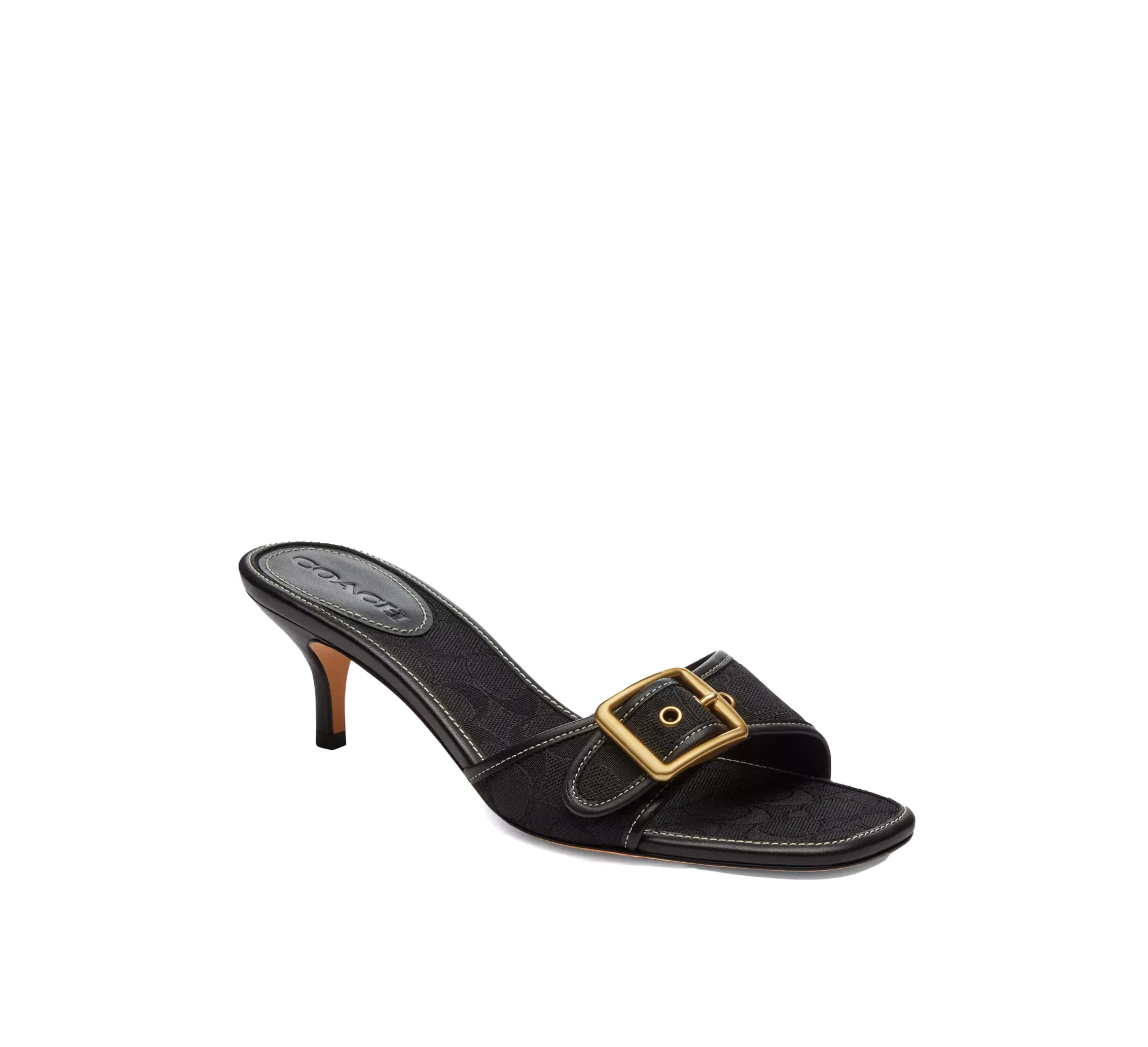 Margot Signature Jacquard Leather Heeled Mule Gallery