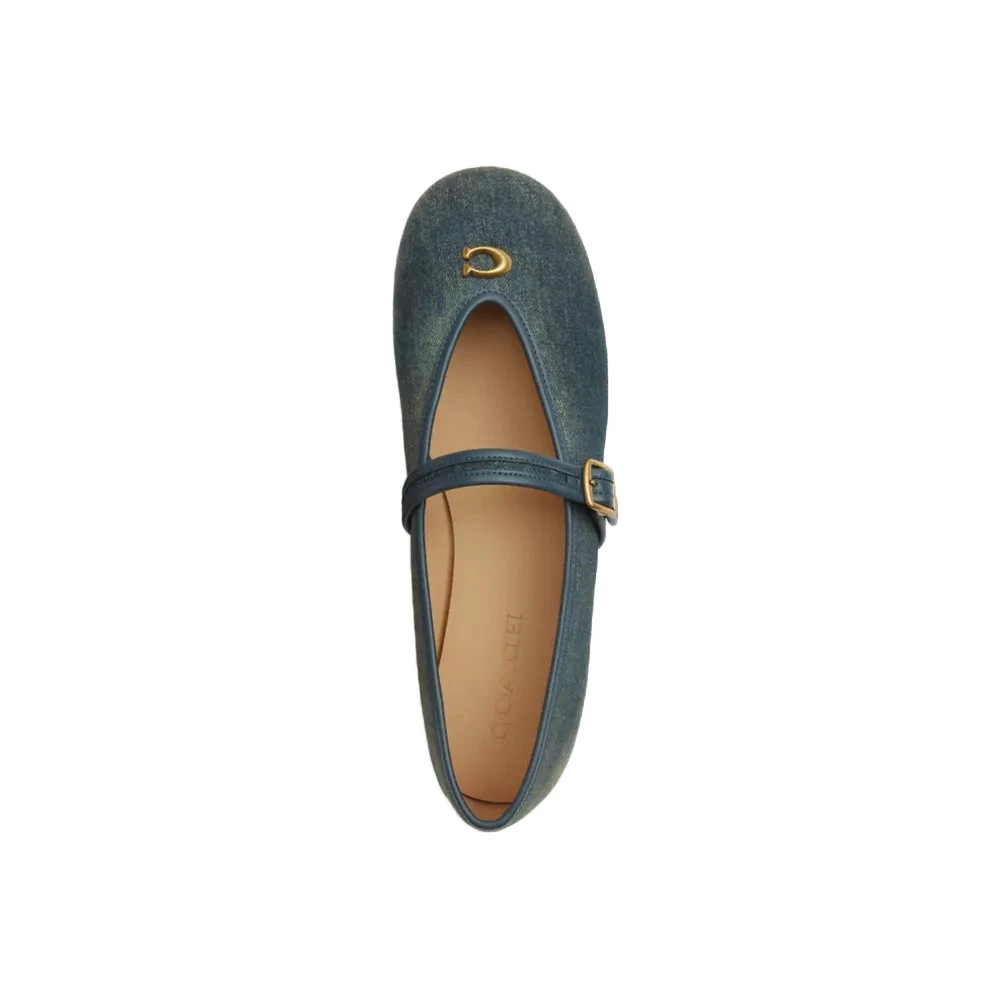 Loved Denim Round Toe Mary Jane Ballerina Gallery
