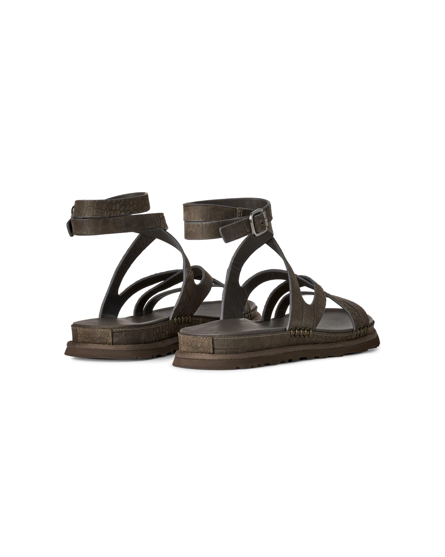 GoldenGaze Embossed Ankle Wrap Sandal Gallery