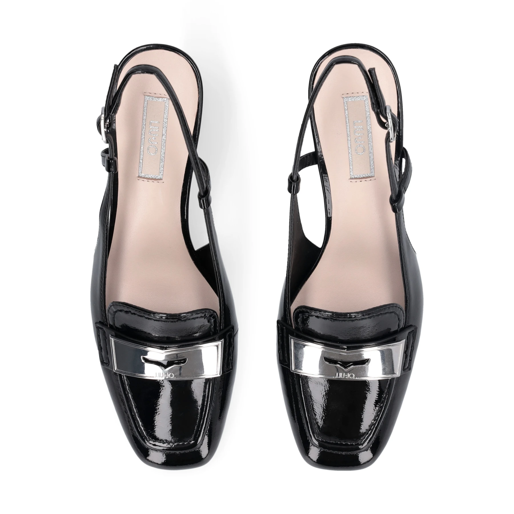 Patent Leather Slingback Loafer Pumps with Metallic Hardware Gallery