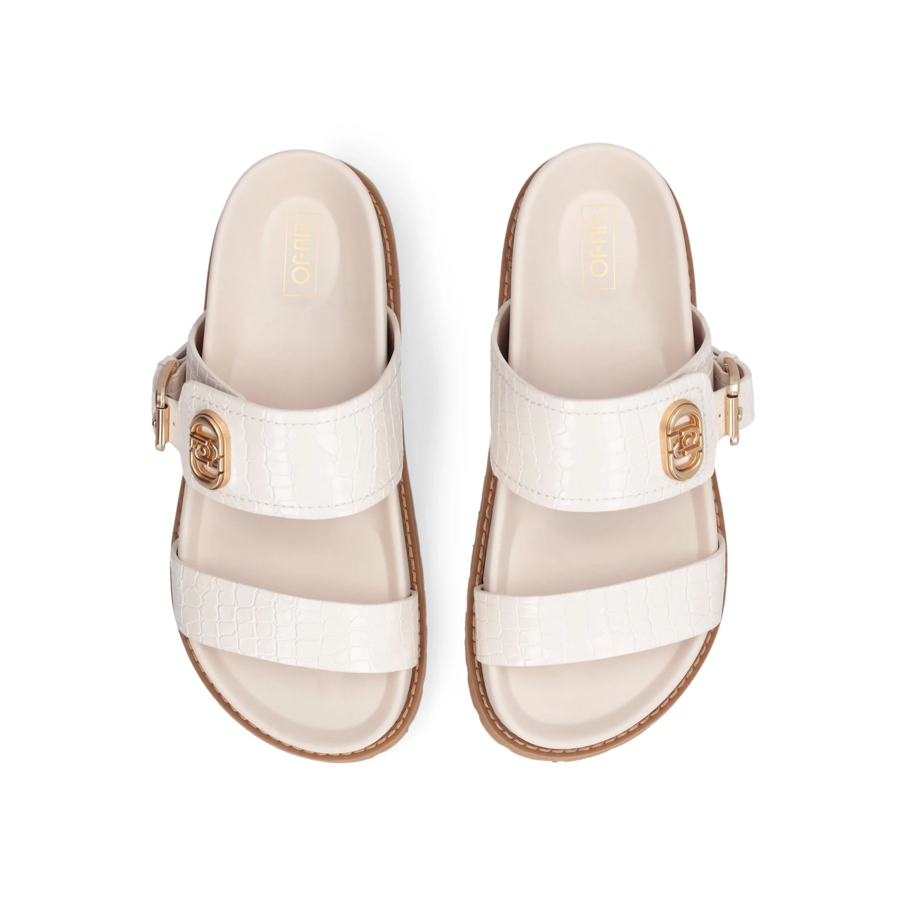 Croc-Embossed Double-Strap Platform Slide Gallery
