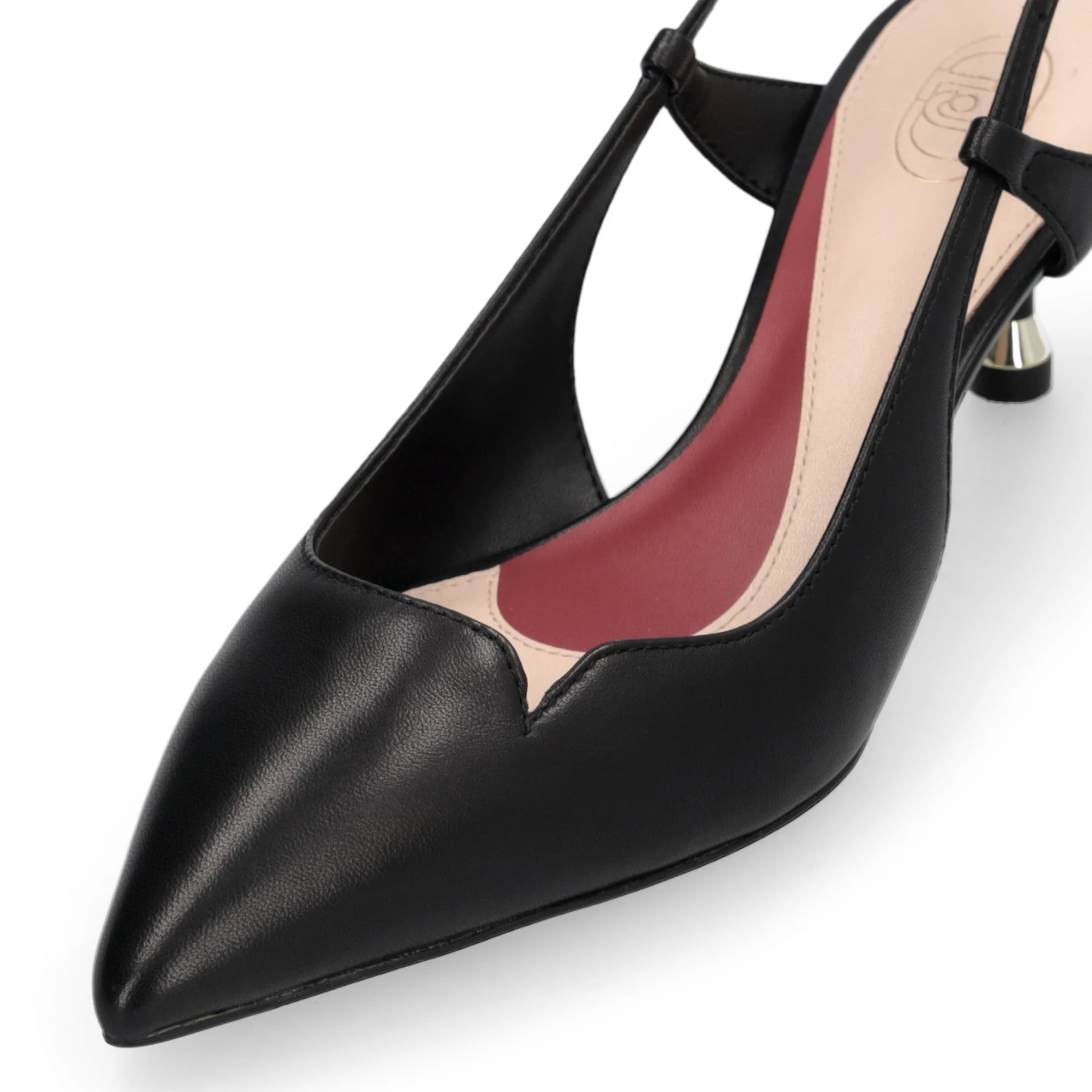 Leather Slingback Cut-Out Kitten Heels Pump Gallery