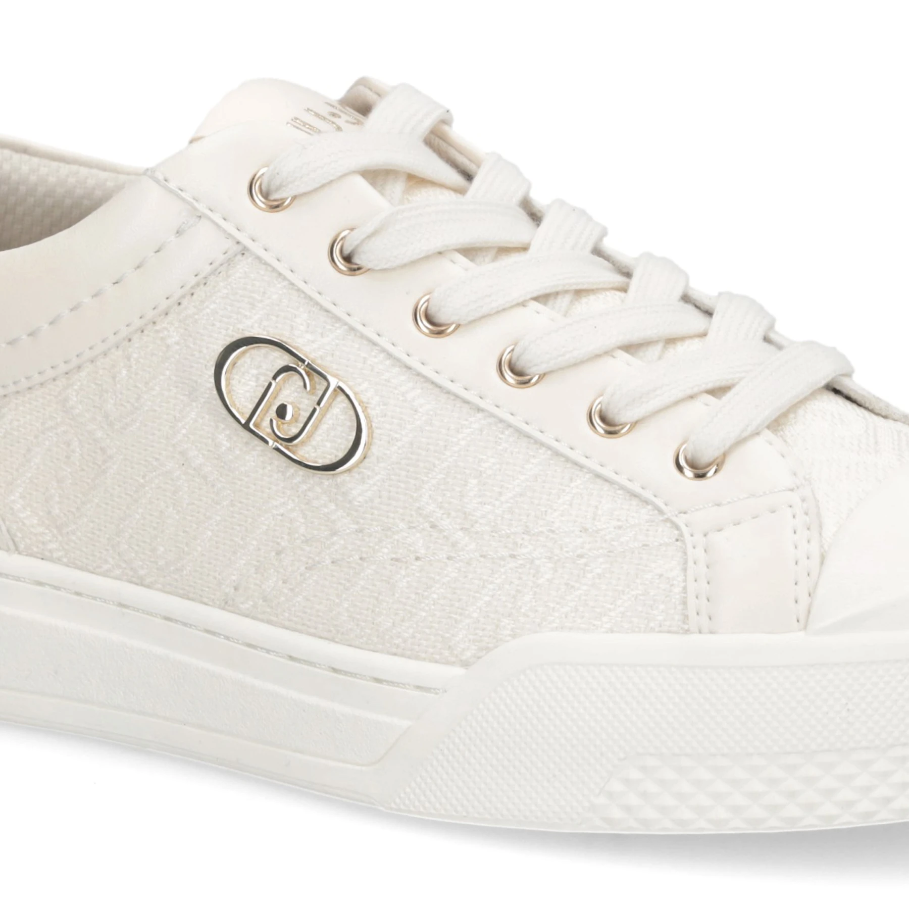 Low-Top Sneakers with Tonal Overlays and Gold Logo Detail Gallery